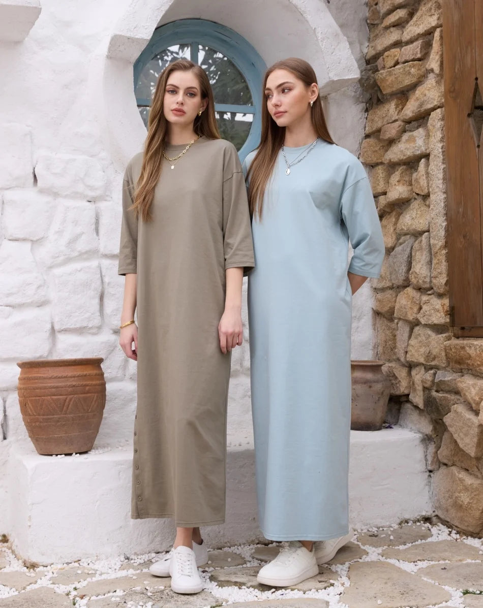 AS SS26 oversize loose T-shirt dress + V neck T-shirt  + skirt  set