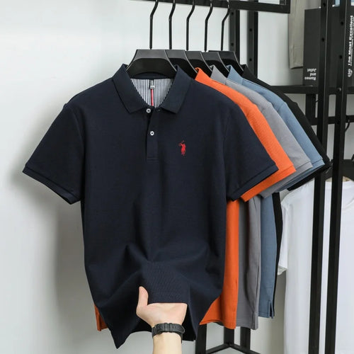 100% pure cotton men's breathable short sleeve T-shirt high-end luxury
