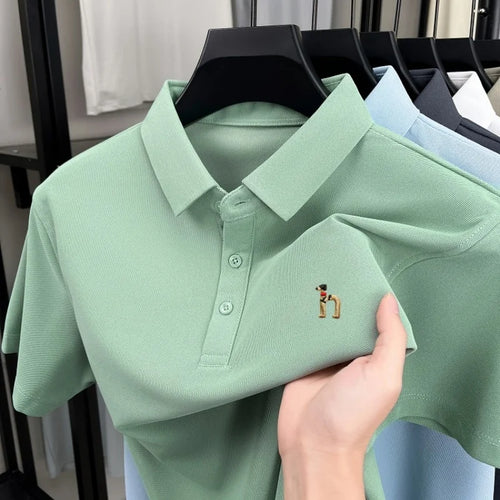 Light luxury brand short sleeve men's polo shirt new Korean style
