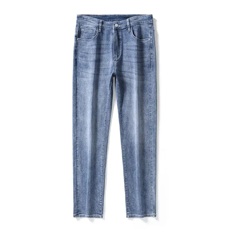 Korean Fashion Men's Soft Stretch Slim Fit Jeans Business Casual