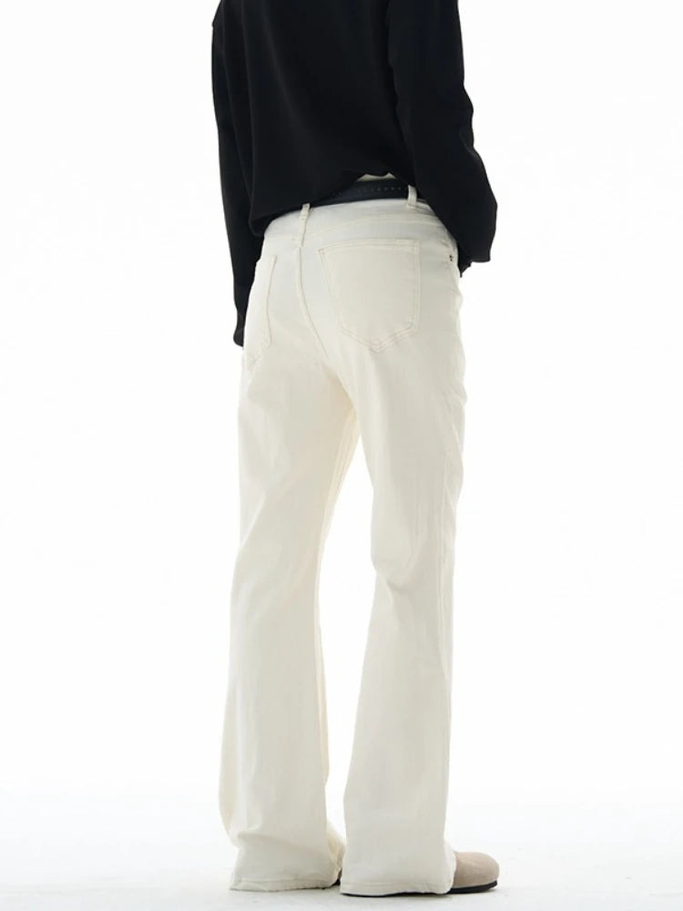 Men's Flared Pants Solid Stretch New Slim Wide Legs Fashion Trousers