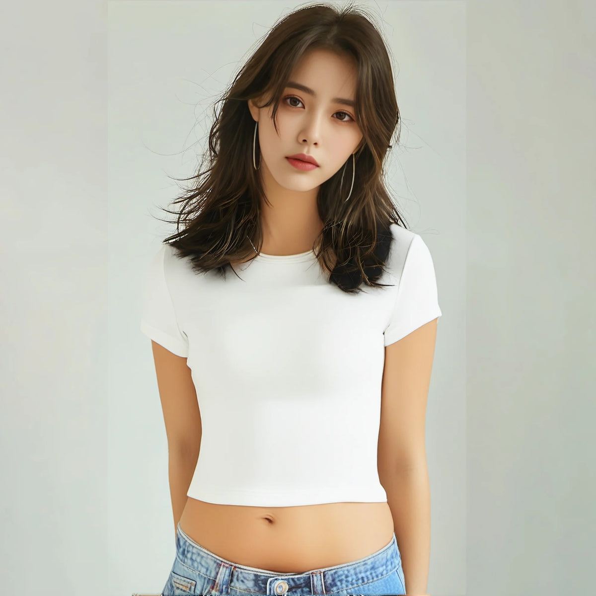 4 Pieces Solid Color Basic Short-Sleeved Tight-Fitting T-Shirt for