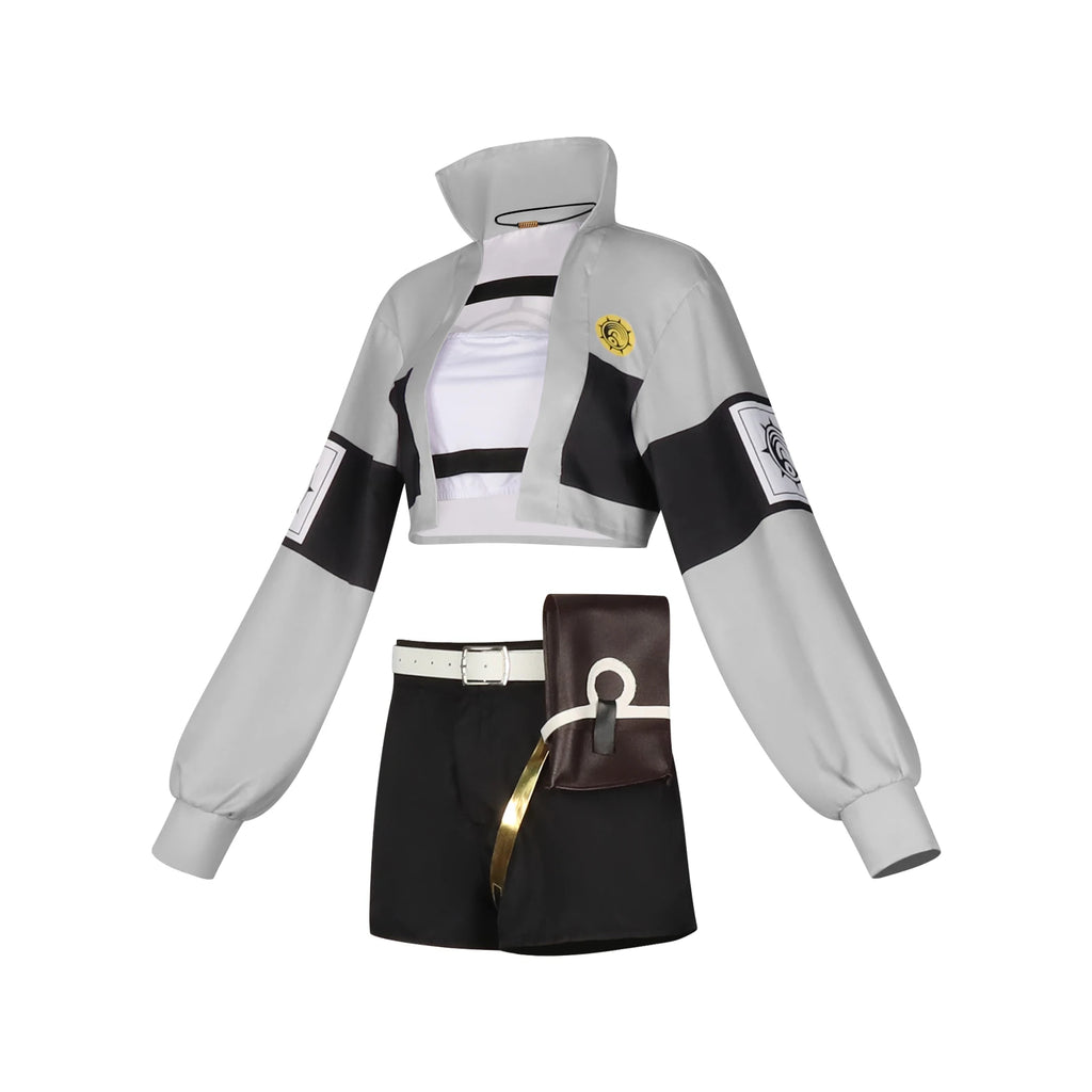 Gachiakuta Riyu Cosplay Costume Full Set Anime Grey Cropped Jacket