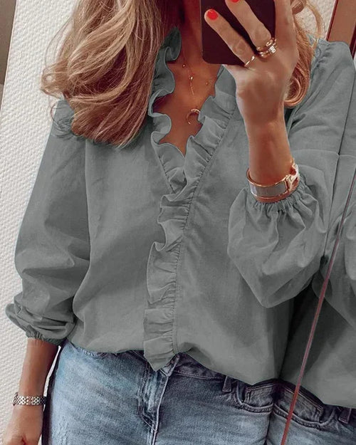 Autumn Womens Tops And Blouses Elegant Long Sleeve White OL Shirt