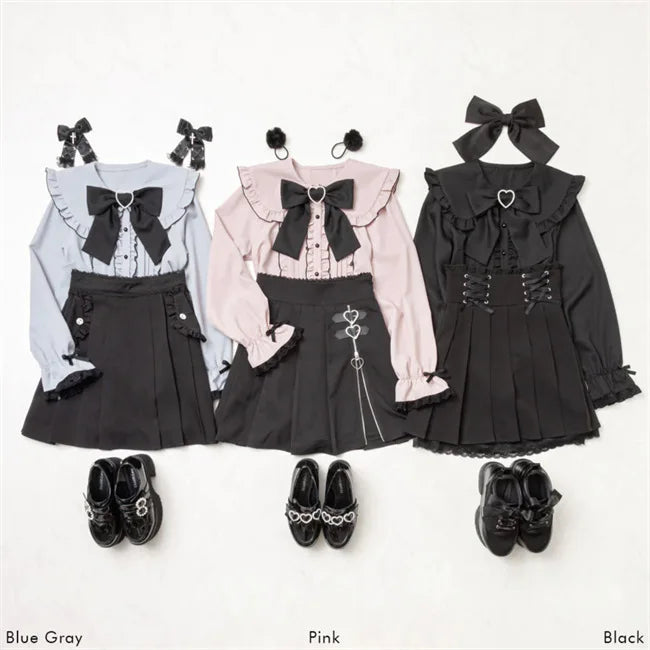Kawaii Womens Shirts Lolita Y2K Cute Japanese Style Blouse Elegant