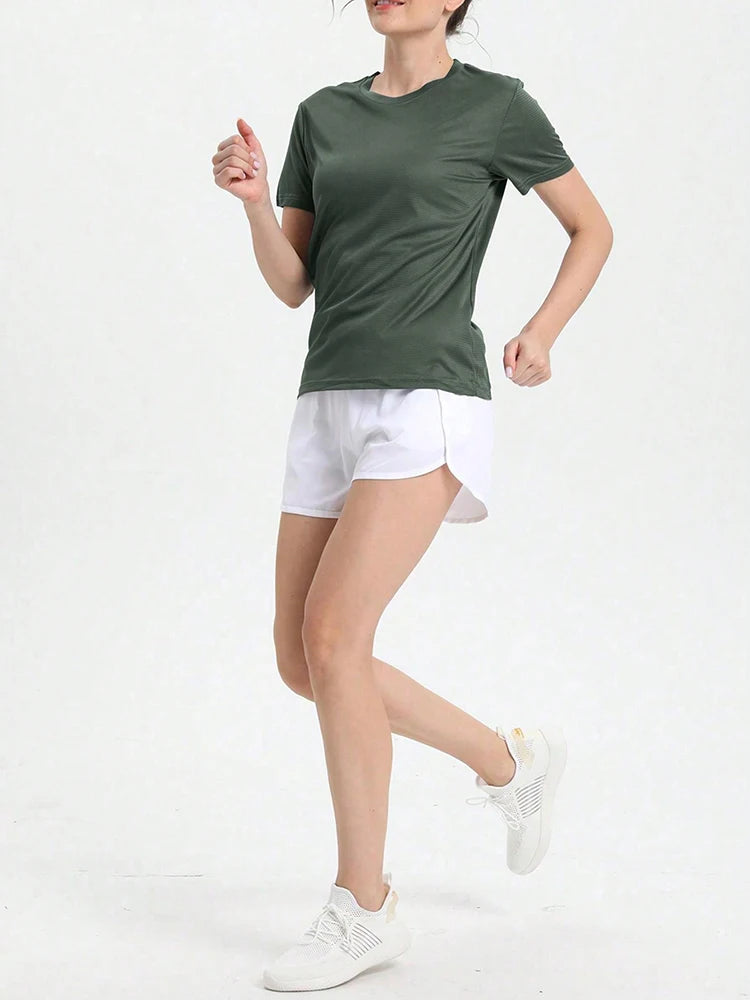 Women's Solid Color Ultralight Quick Dry Sport T-Shirt,Breathable