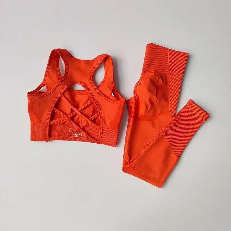 2PCS Sports Bra Women's Set Professional Fitness Tank Top Bra