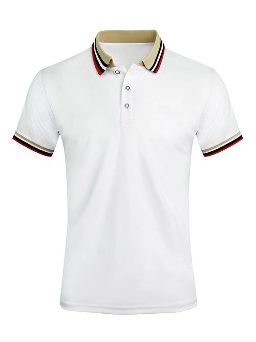 Men Summer Solid Casual Office Breathable Cotton Polo Shirt Fashion