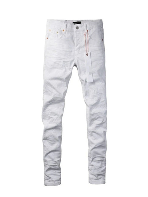 Spring New Men's White Skinny Jeans High Quality Slim Fit Trousers