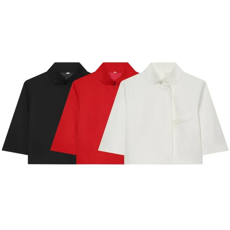 Women's Cropped Short Blazer New 2026 Spring Summer High-Neck Short