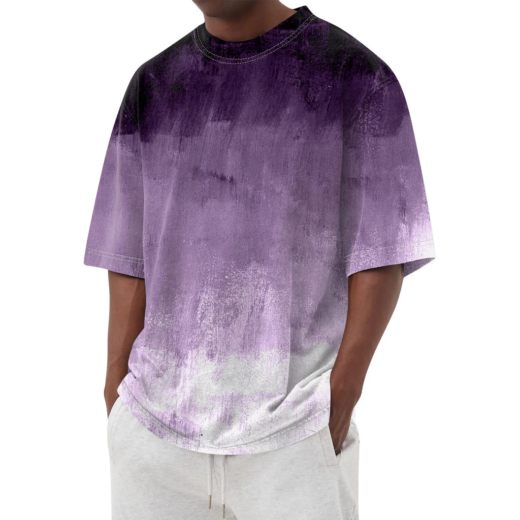 Men'S T-Shirt Summer Cool Short Sleeve 3d Camouflage Gradient Printing