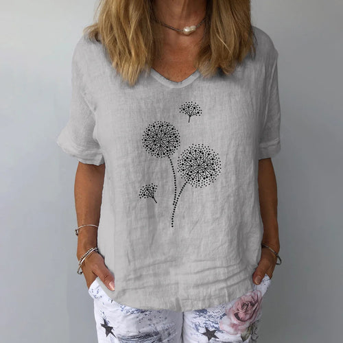Women Solid Colour Cotton Linen Blouse Top 2026 Summer Casual Harajuku