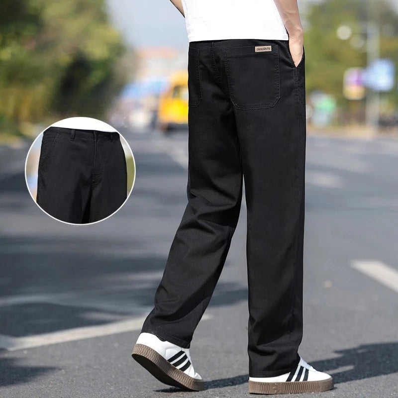 Brand Clothing Summer Thin Lyocell Fabric Black Men's Jeans Loose