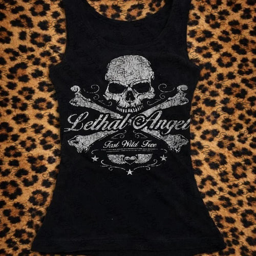 Gothic Grunge Crop Tops Vintage Women Kawaii Graphics Tops Retro