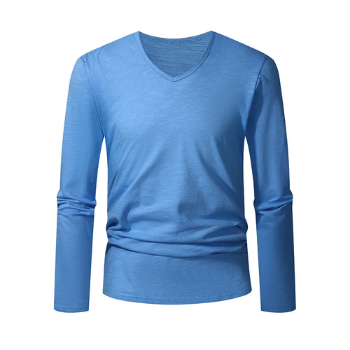 100% Cotton Men T Shirt Long Sleeve High Quality Male Tshirt Casual