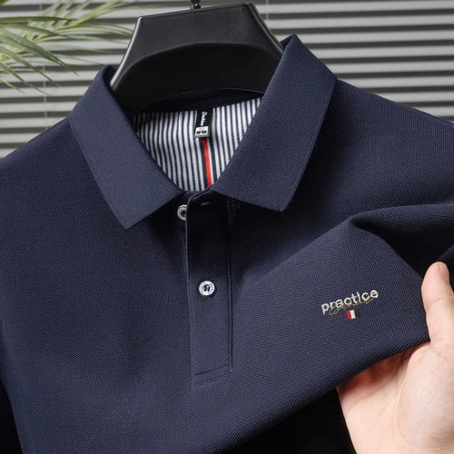 100% Pure Cotton Men's Classic Embroidered Polo Shirt Luxury