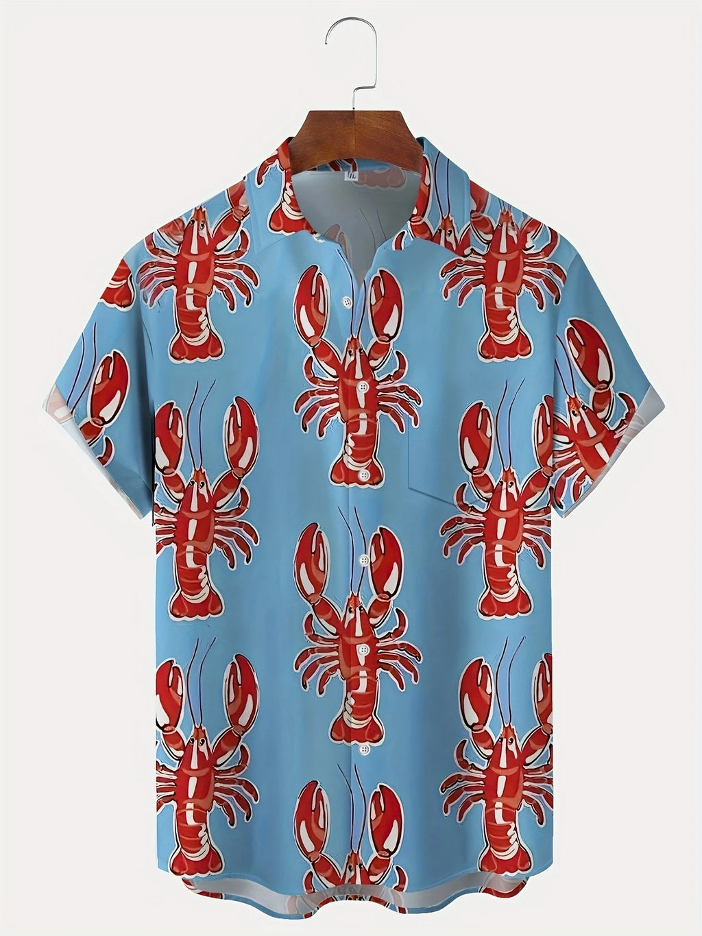 3D Printed Fun Cartoon Lobster Pattern Hawaiian Shirt - Summer Cute