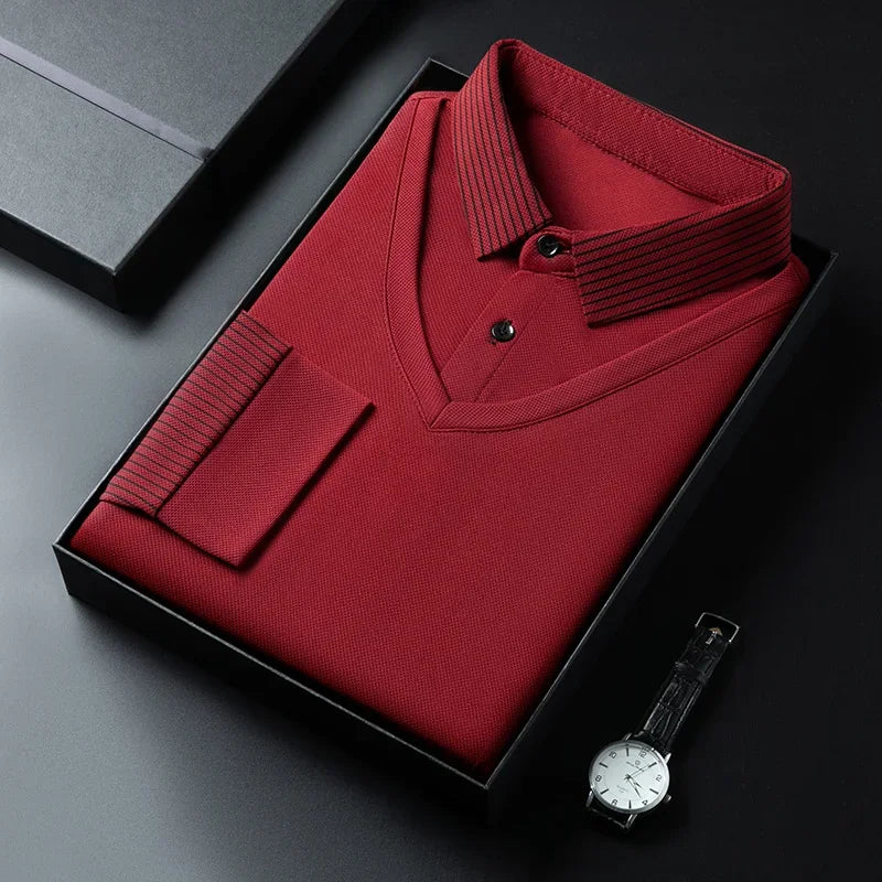 2025 New Men's Casual and Fashionable Long Sleeved Solid Color Fake