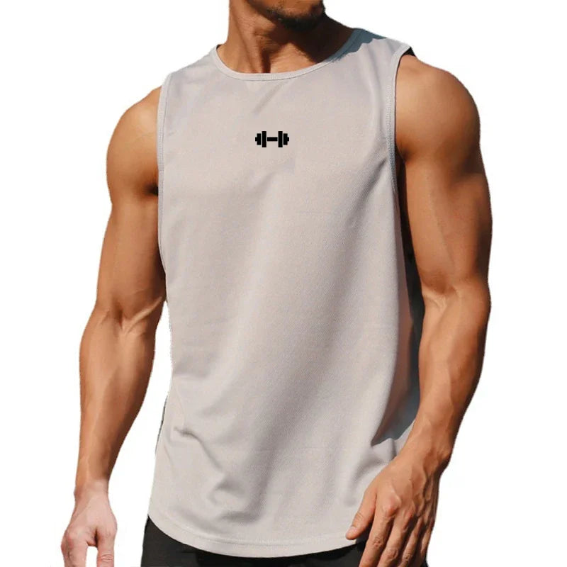 Gym Fitness Bodybuilding Sport Vests Mesh Breathable Quick Dry Running