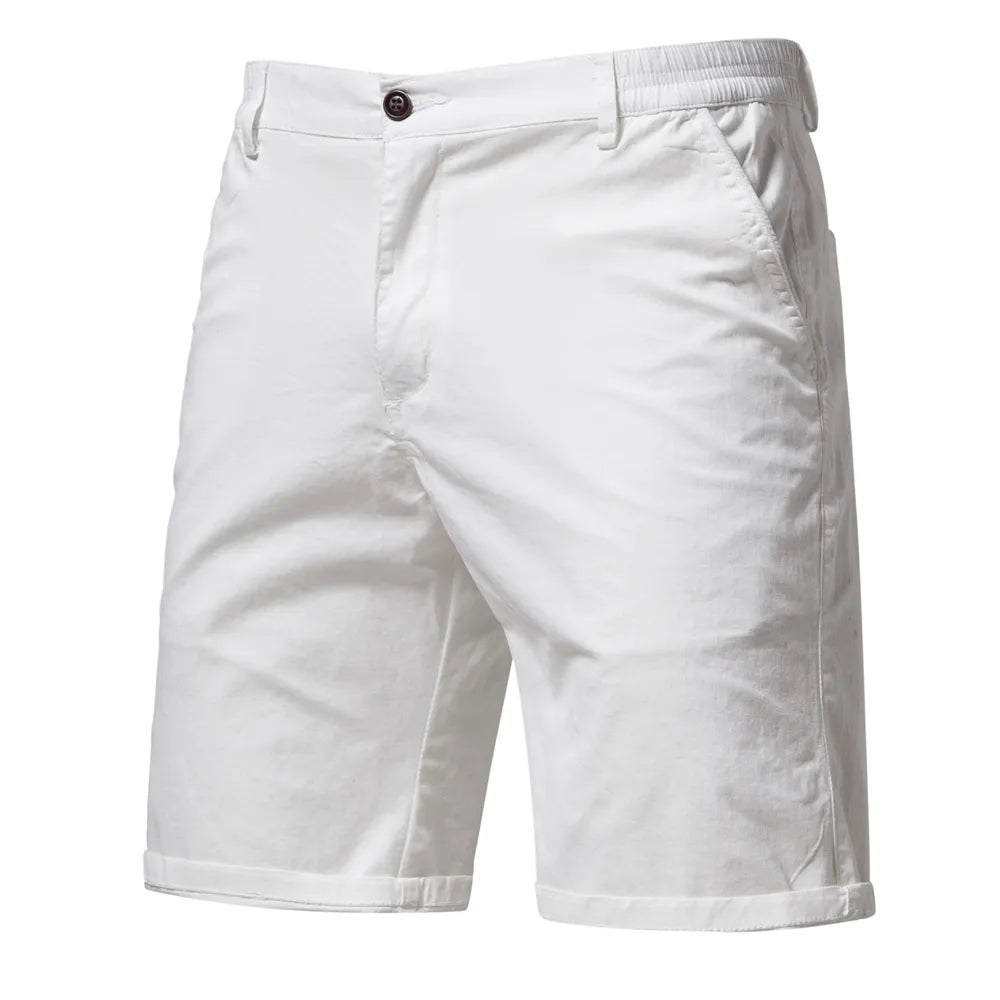 2021 New Summer 100% Cotton Solid Shorts Men High Quality Casual Business Soci