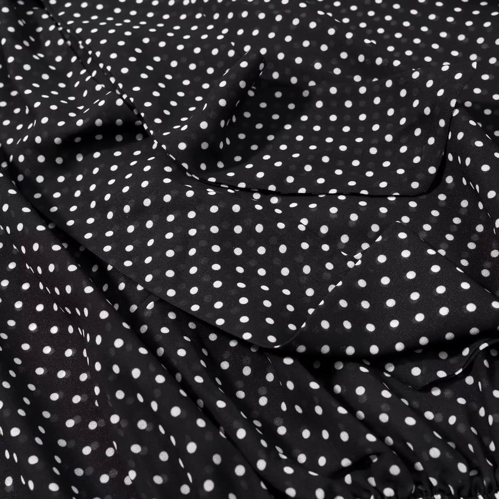 KONDALA Vintage Polka Dot Women Sets Chiffon Bow Tie Loose Blouses