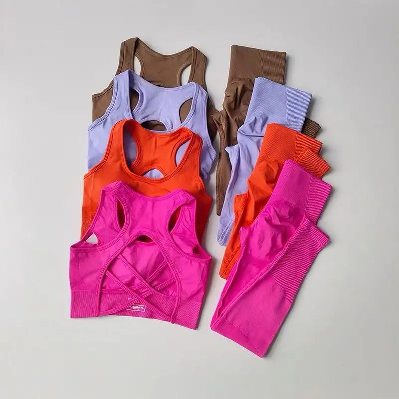 2PCS Sports Bra Women's Set Professional Fitness Tank Top Bra