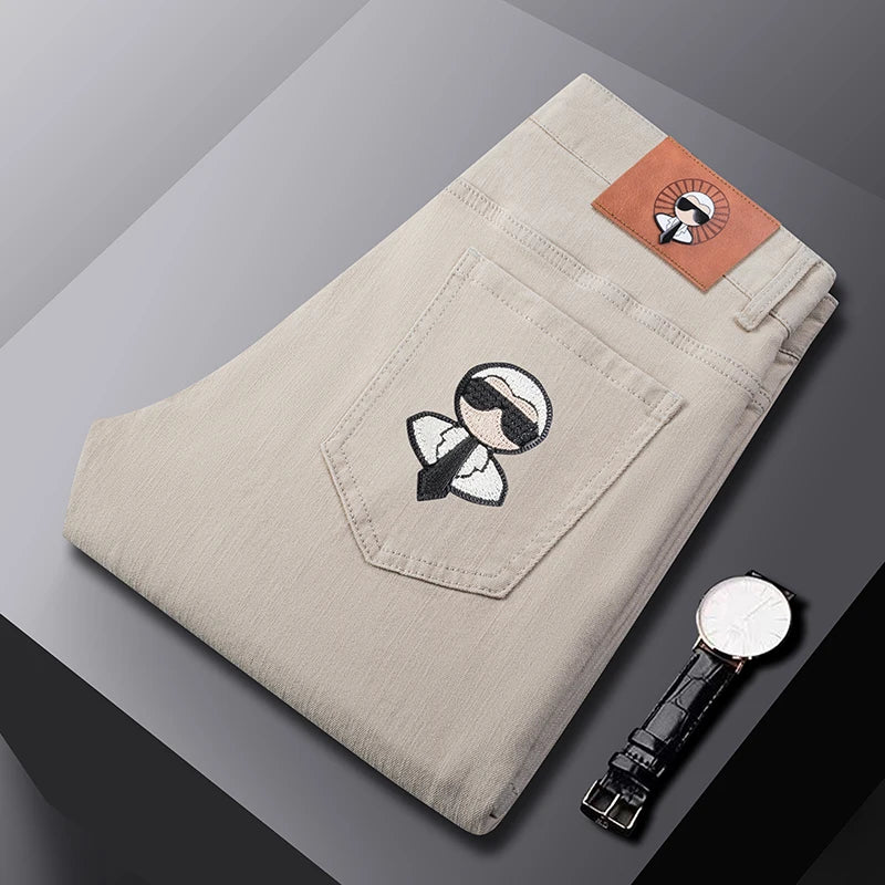 Fashionable Slim Fit Men's Pants Brand, Spring and Summer Jeans,