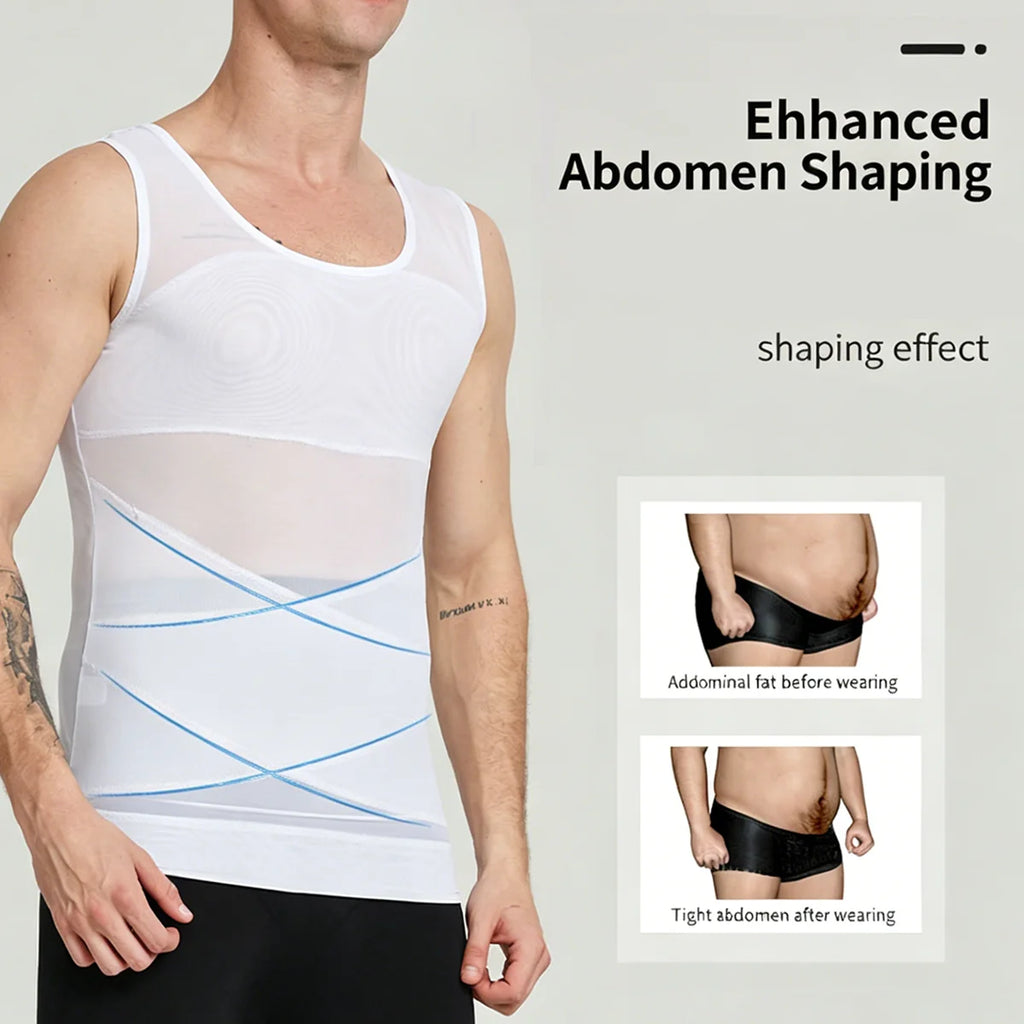 Men Compression Shirts for Men Shapewear Chest Abdomen Control Body