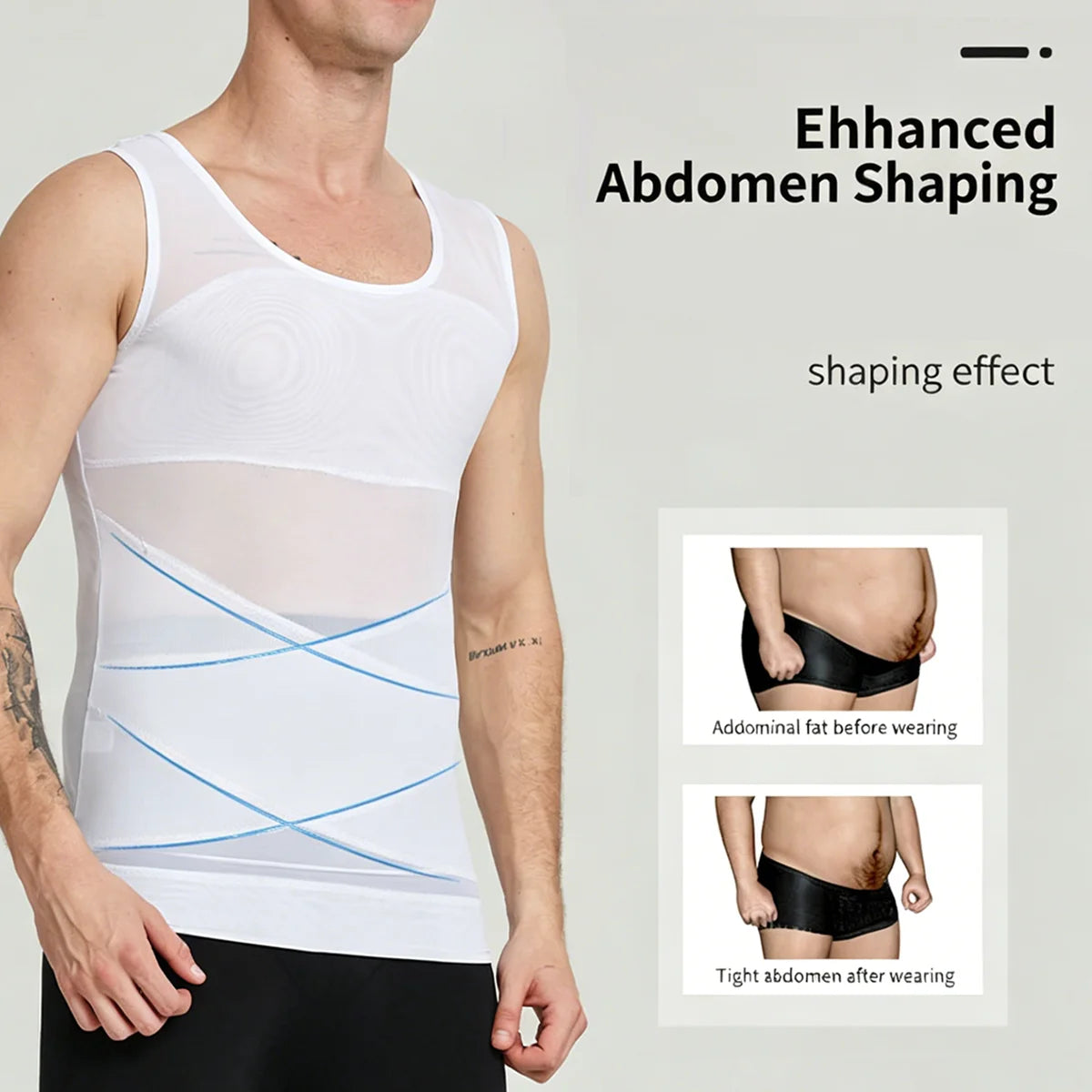 Men Compression Shirts for Men Shapewear Chest Abdomen Control Body