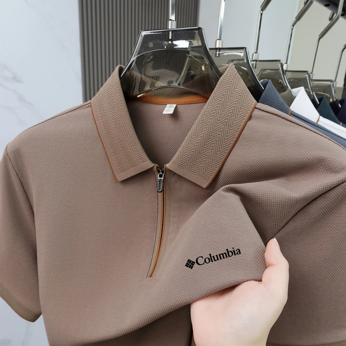 2026 Summer Men Short Sleeve Polo Shirt Unique Zipper Design Premium