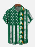 Full-Print Green St. Patricks Day Lucky Four-Leaf Clover Printing