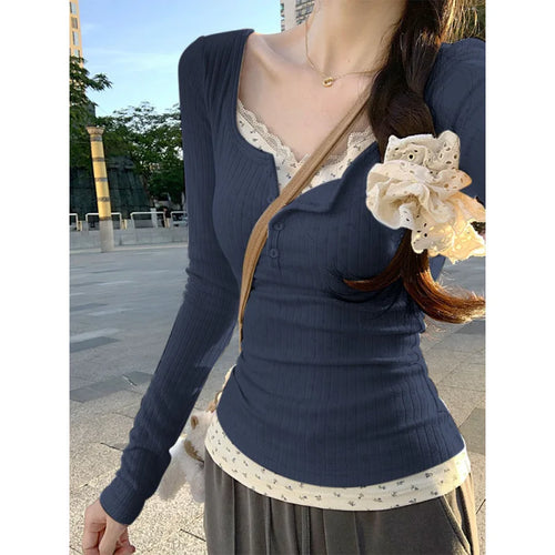 2026 Women's Fashion Trend Solid Color Sexy Lace Jacquard Two-Piece