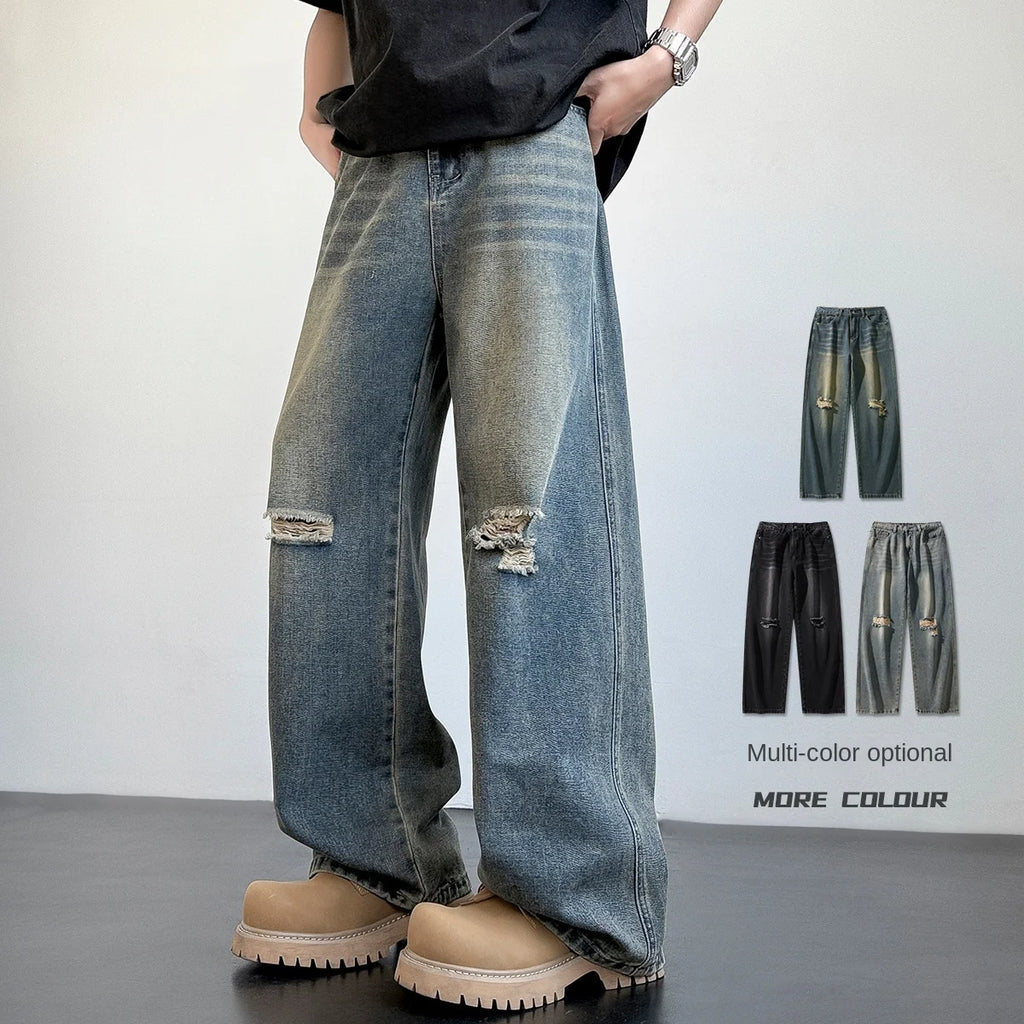 Men's American Style Loose Straight Leg Jeans Vintage Spring Summer