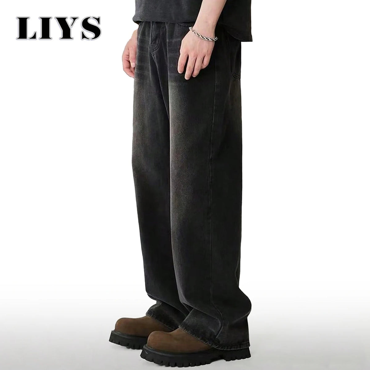 Four Season Men's Jeans Korean Version Student Casual Pants High