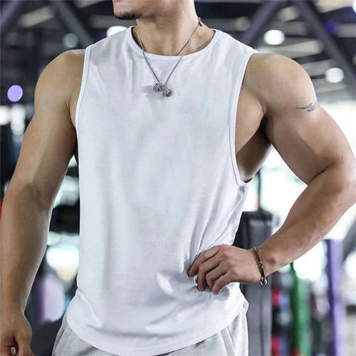 2024 new Men Tank Tops Sleeveless Shirt Polyester Mesh Material Quick