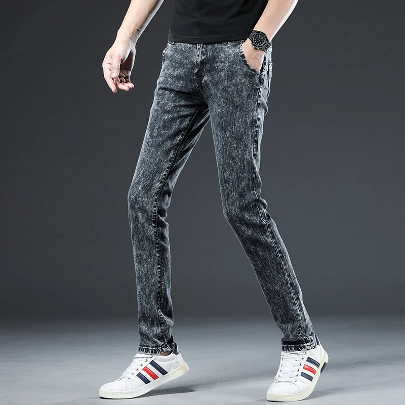 2024 Classic Korean Fashion Street Trendy Men Skinny Retro Snowflake