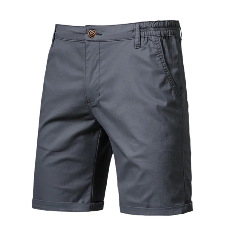2021 New Summer 100% Cotton Solid Shorts Men High Quality Casual Business Soci