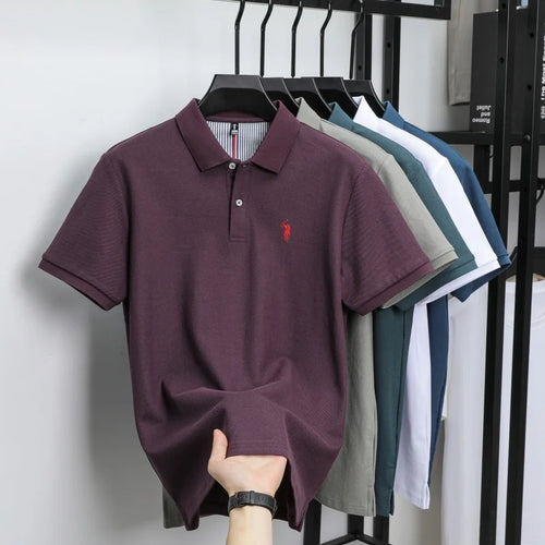 100% pure cotton men's breathable short sleeve T-shirt high-end luxury