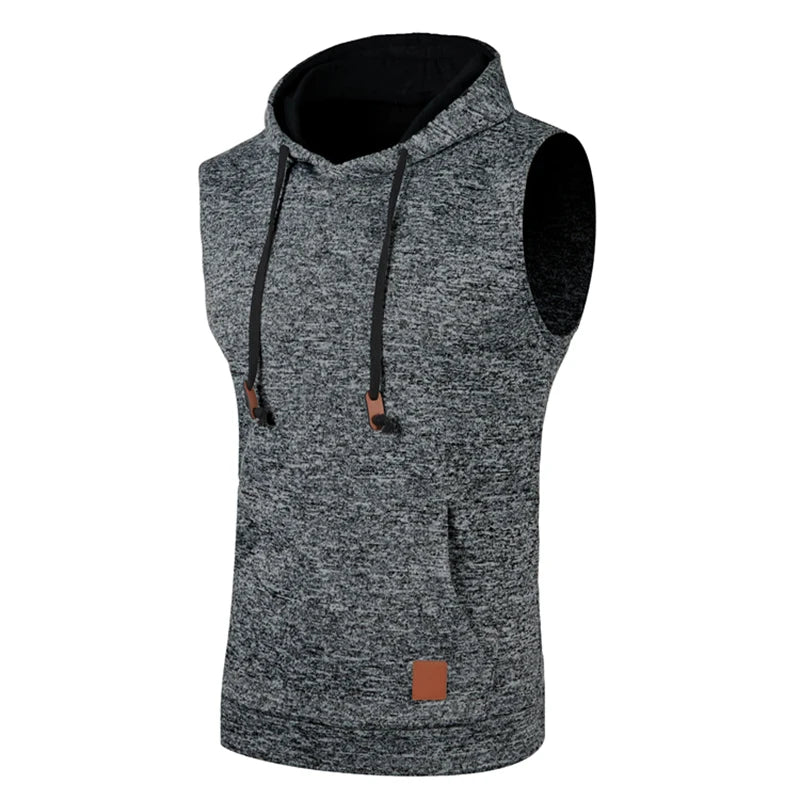 Mens Sleeveless Hoodies Fashion Casual Hooded Sweatshirt Men