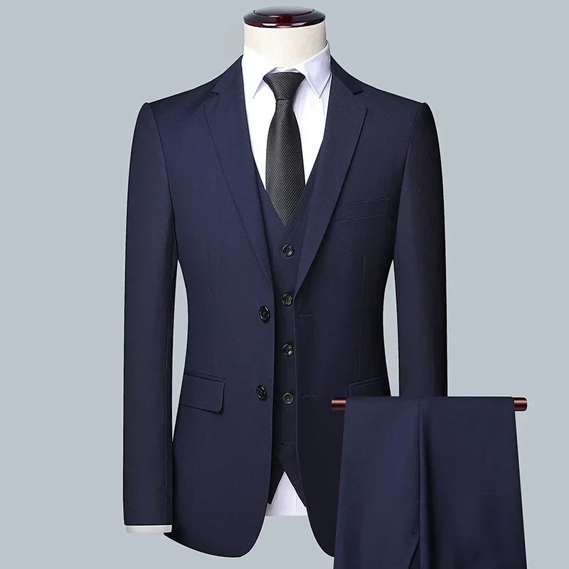 Suit Boutique Men's Fashion Business (Blazer+ Vest + Trousers)