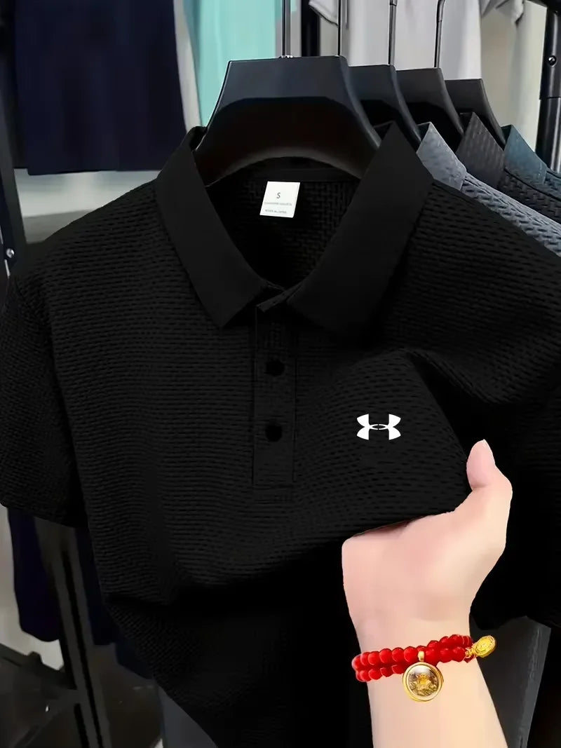 Men's Fashion Casual Bubble Cloth Short Sleeve POLO Shirt Top Upper