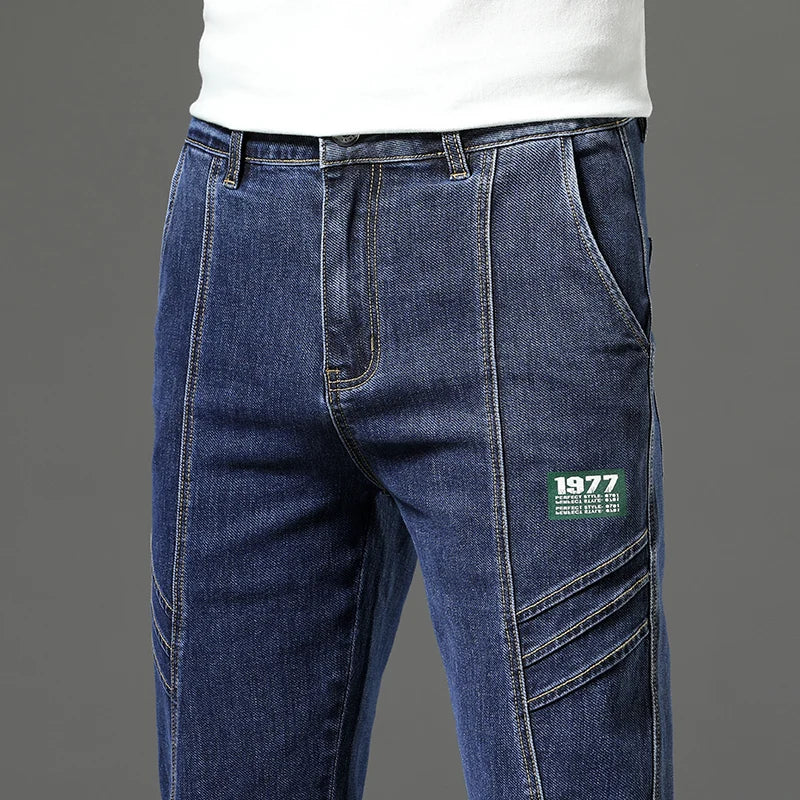 Luxury Stretchy Straight Leg Jeans Plus Size Loose Fit Fashionable