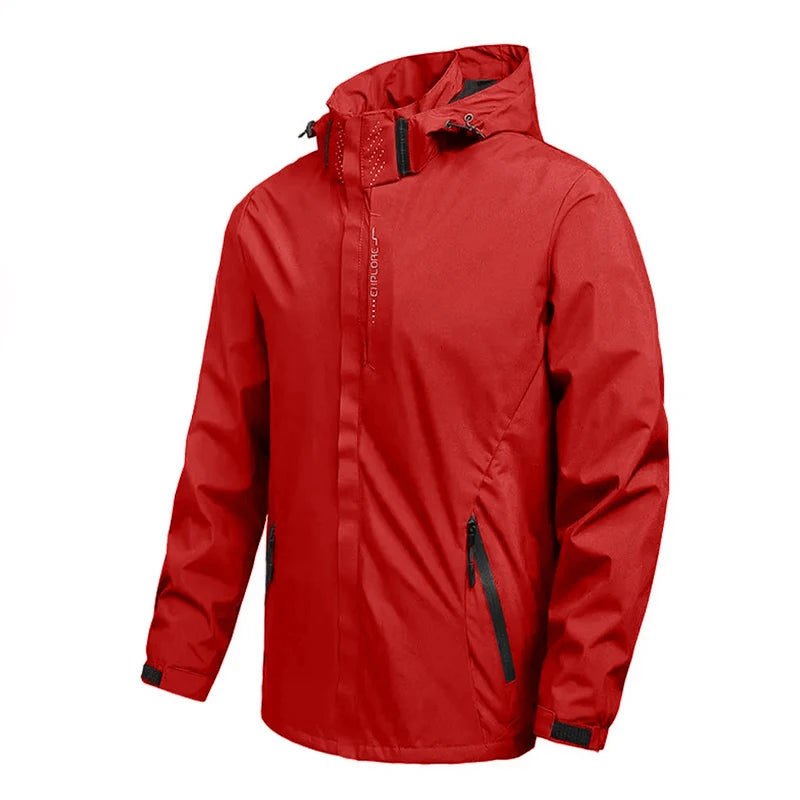 Men's Outdoor Waterproof Raincoat Lightweight Cycling Coat with Hood