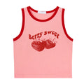 2024 Pink Print Y2k Tank Top Summer Off Shoulder O Neck Sleeveless
