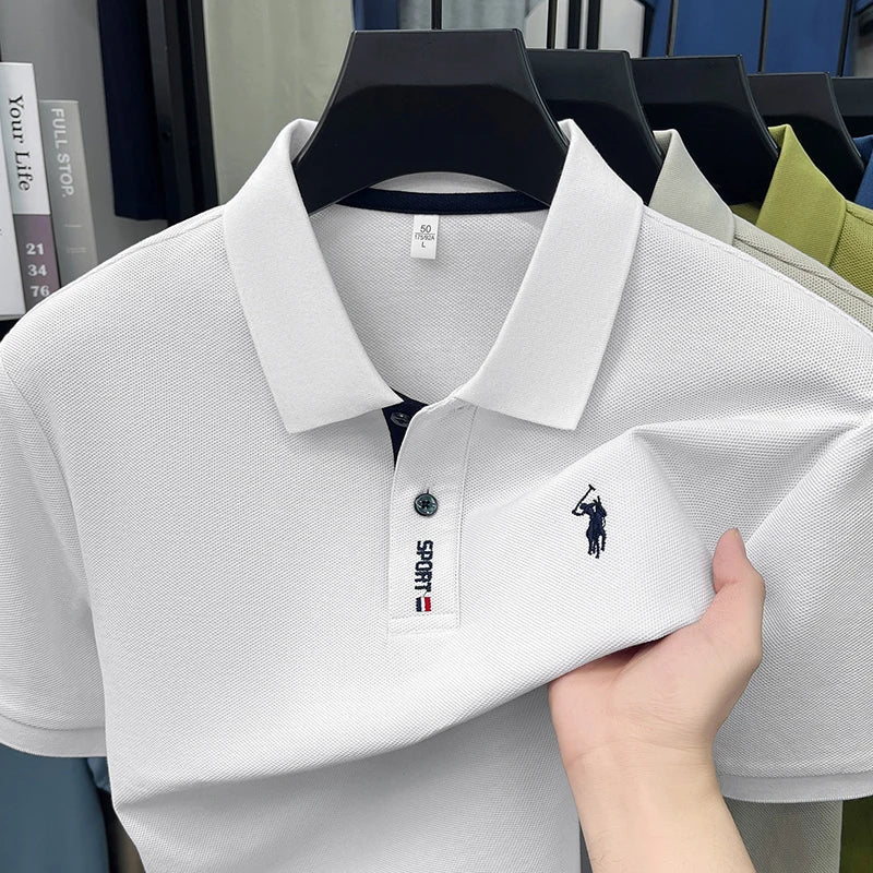 100% cotton high-end brand short sleeve polo shirt men's fashion