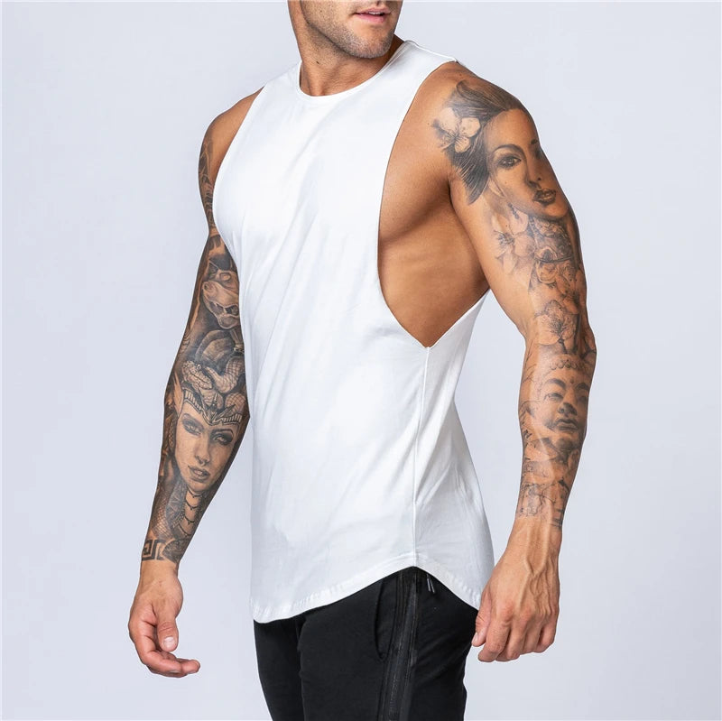 Men's Gym Clothing Summer Fitness Cotton Tank Top Men Jogging