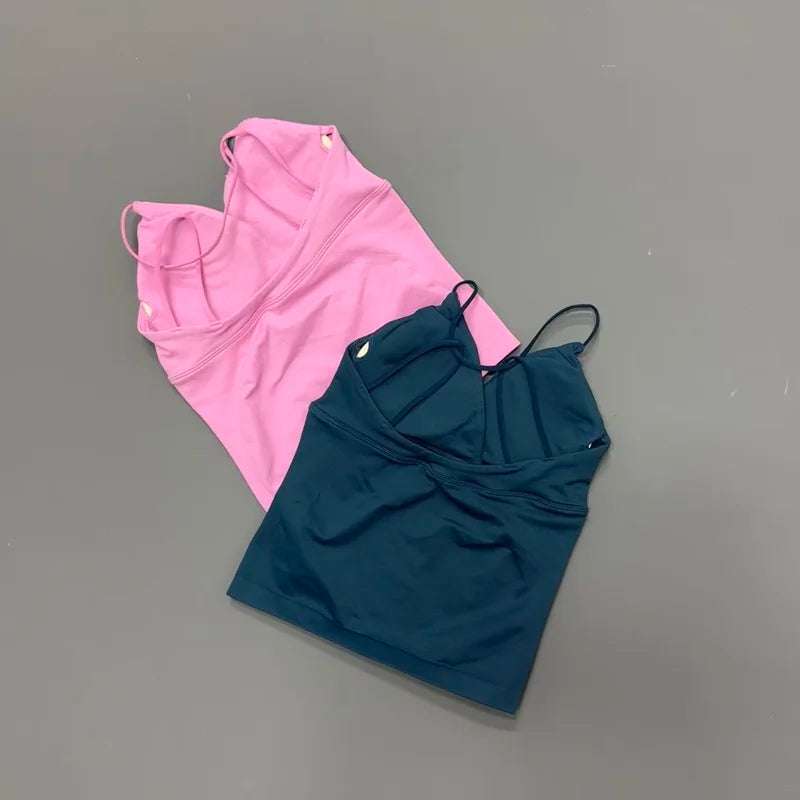 Sports Tank Top Women Slim Body Shaping Yoga Halter Gym Running