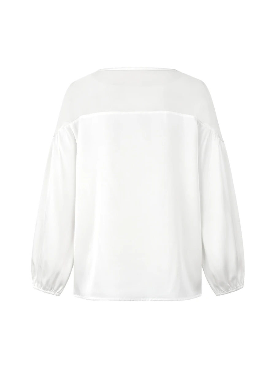 Bonboho Women's Sheer Floral Embroidered Shirt Top 2026 Spring New