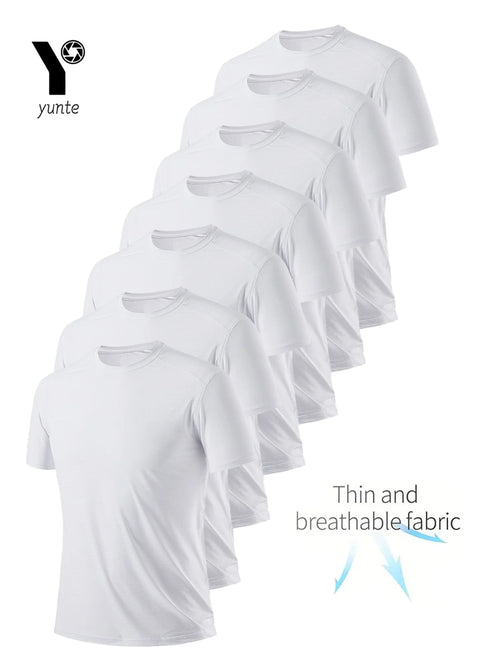 7pcs white Ultralight Men's Round Neck