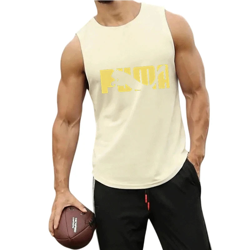2026 New Men's Leopard Logo Tank Tops Casual Sleeveless Shirts Summer